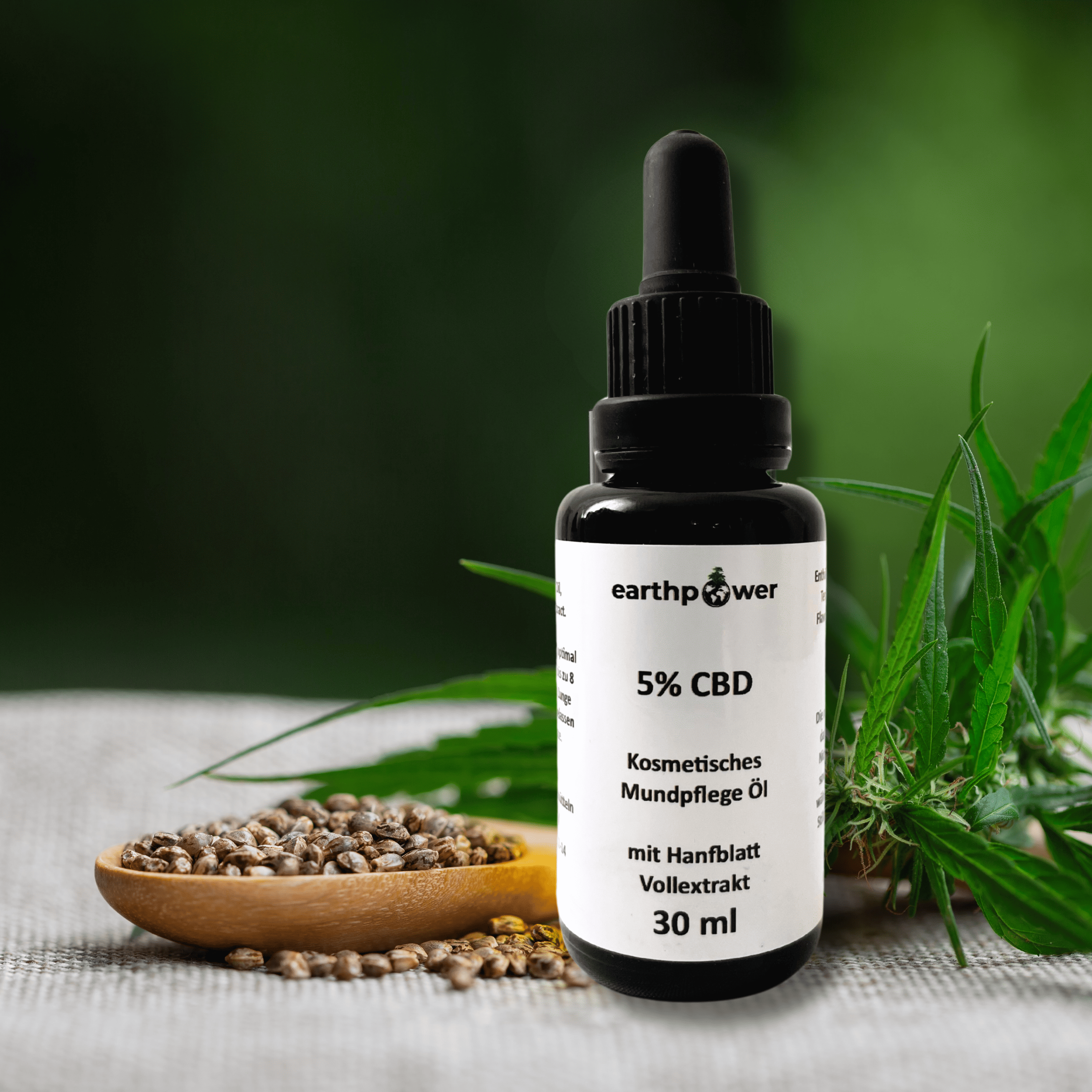 Kosmetisches CBD Mundpflegeöl 5% mit Hanfblatt Vollextrakt